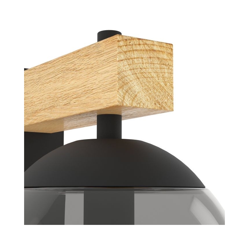 Eglo - Aplique de exterior 1xE27/40W/230V negro/madera IP44