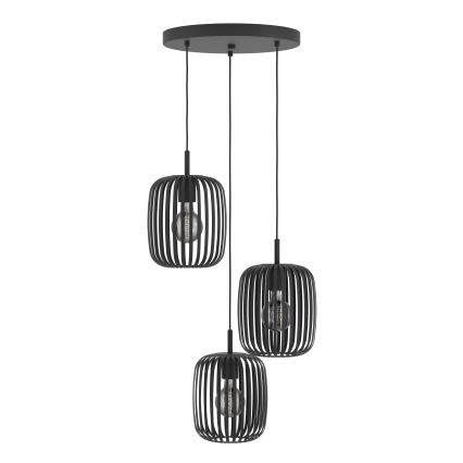 Eglo - Lámpara colgante 3xE27/40W/230V negro
