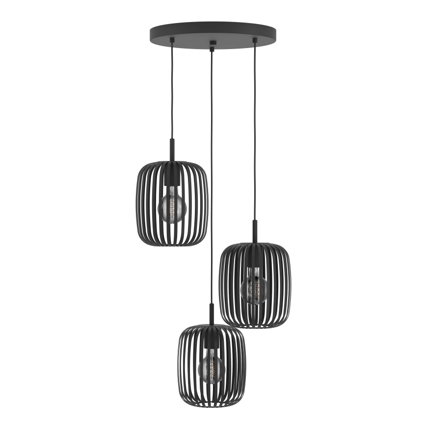Eglo - Lámpara colgante 3xE27/40W/230V negro