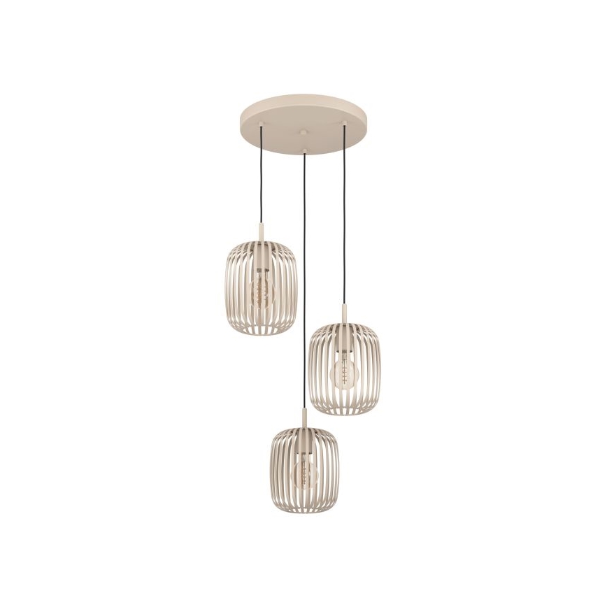 Eglo - Lámpara colgante 3xE27/40W/230V beige