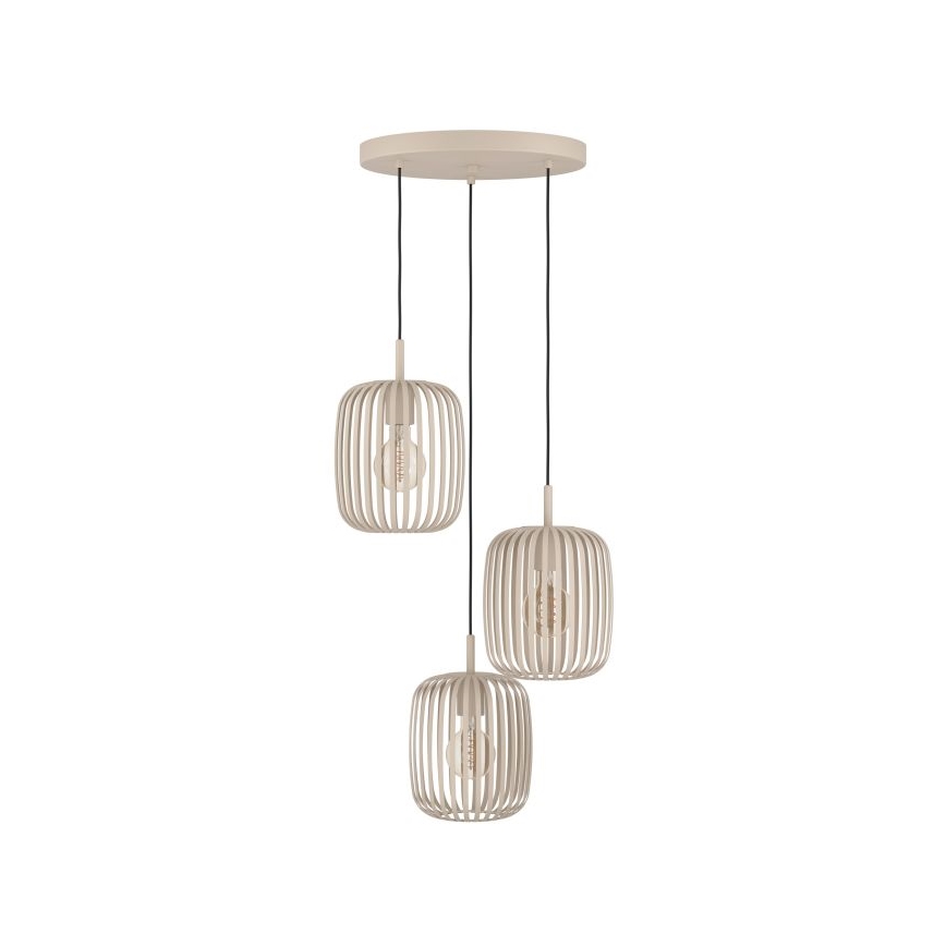 Eglo - Lámpara colgante 3xE27/40W/230V beige