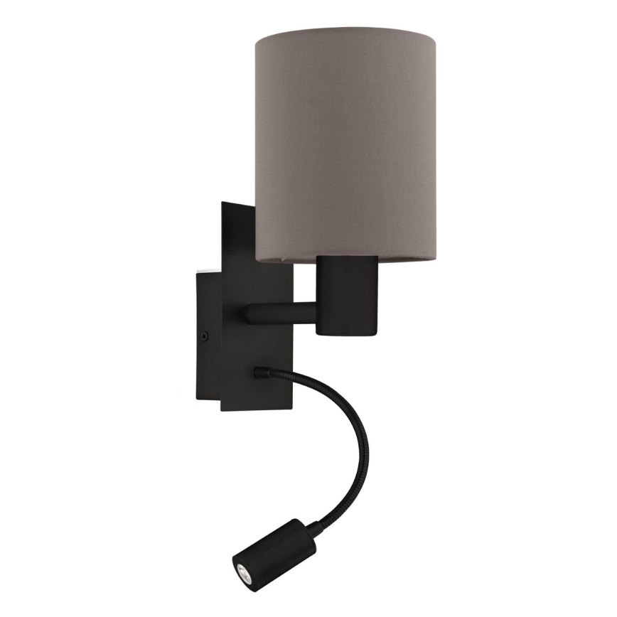 Eglo - Lámpara LED flexible 1xE27/40W/230V + LED/3,8W marrón