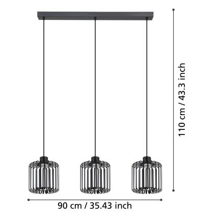 Eglo - LED RGBW Lámpara colgante regulable 3xLED/3,7W/230V 2700-6500K