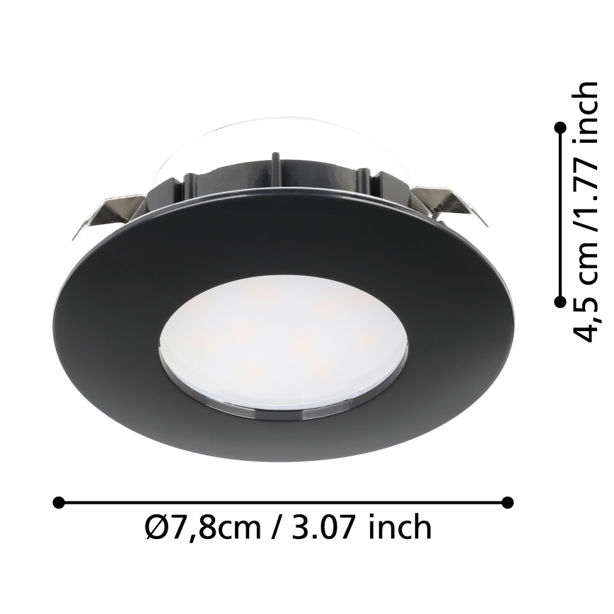 Eglo - SET 3x Lámpara empotrable LED para baños PINEDA LED/4,9W/230V IP44