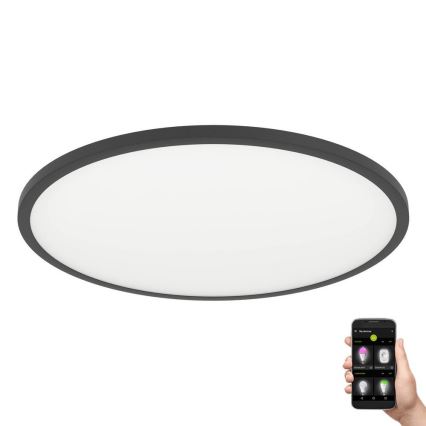 Eglo - Plafón LED regulable LED/33,5W/230V diá. 45 cm negro