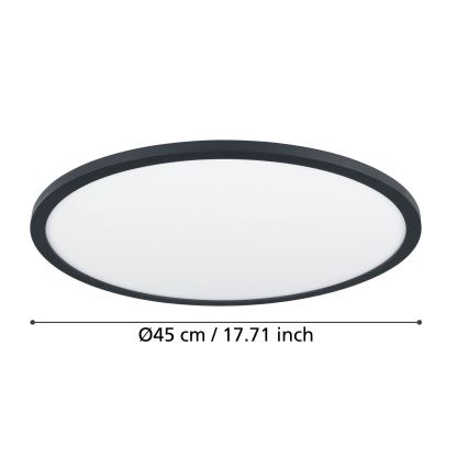 Eglo - Plafón LED regulable LED/33,5W/230V diá. 45 cm negro