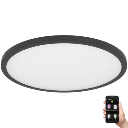 Eglo - Plafón LED regulable LED/41W/230V diá. 60 cm negro