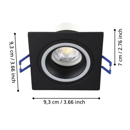 Eglo - LED RGBW Lámpara empotrable regulable LED/4,7W/230V negro