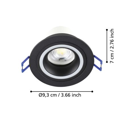 Eglo - LED RGBW Lámpara empotrable regulable LED/4,7W/230V negro