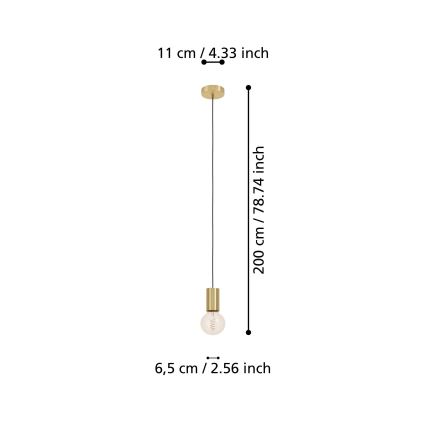 Eglo - Lámpara colgante 1xE27/40W/230V dorado