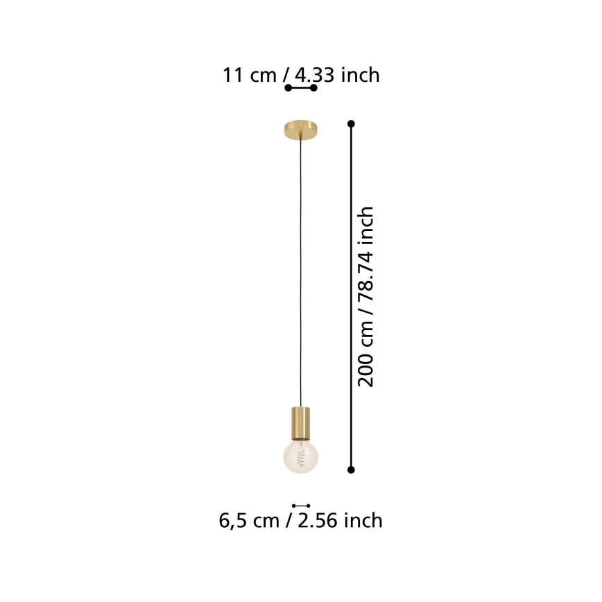 Eglo - Lámpara colgante 1xE27/40W/230V dorado