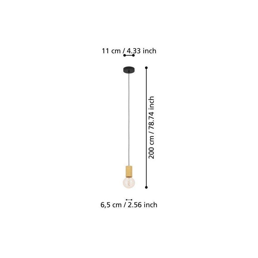 Eglo - Lámpara colgante 1xE27/40W/230V marrón