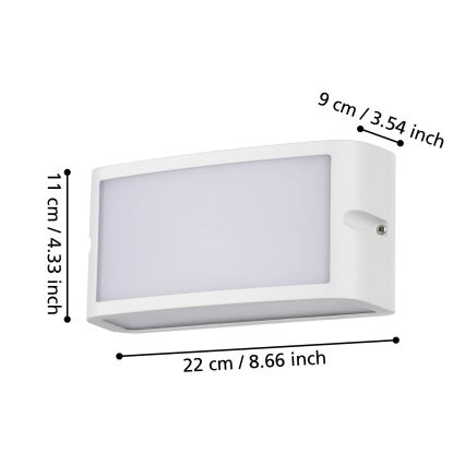 Eglo - Aplique LED para exterior LED/10,5W/230V blanco IP54