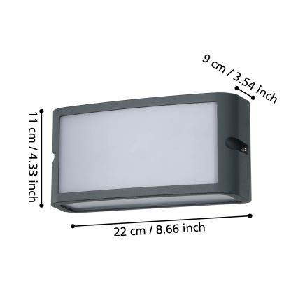 Eglo - Aplique LED para exterior LED/10,5W/230V antracita IP54