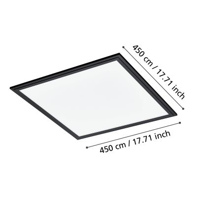 Eglo - Plafón LED LED/21,5W/230V 45x45 cm negro