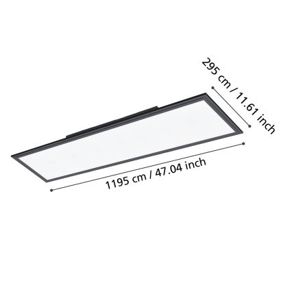 Eglo - Plafón LED LED/33W/230V 120x30 cm negro