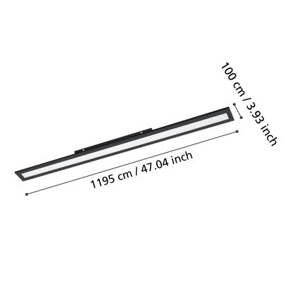 Eglo - Plafón LED LED/38W/230V 120x10 cm negro