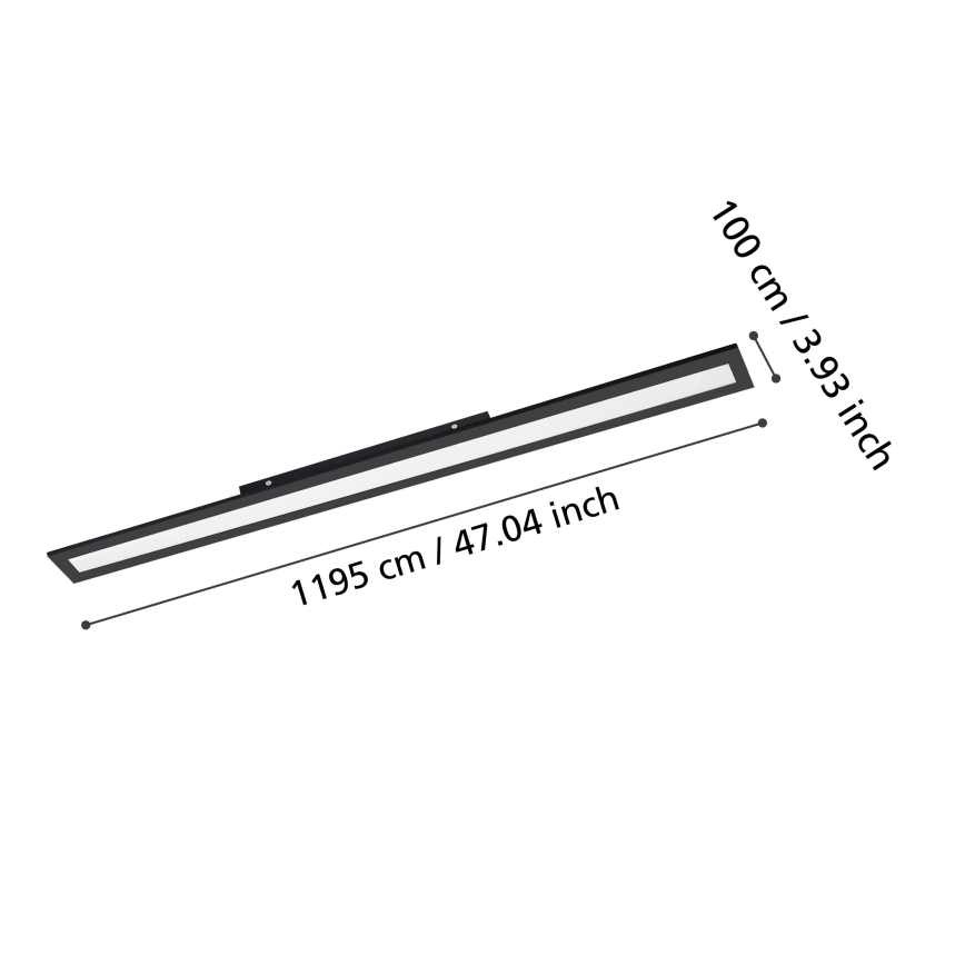 Eglo - Plafón LED LED/38W/230V 120x10 cm negro