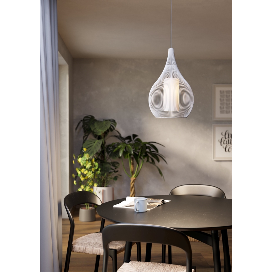 Eglo - Lámpara colgante 1xE27/40W/230V blanco