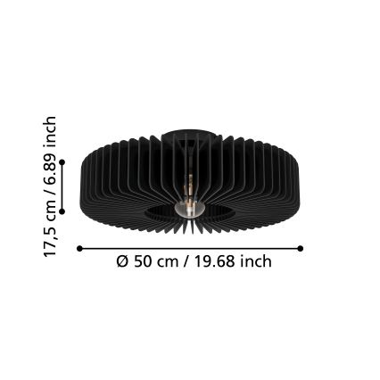 Eglo - Plafón 1xE27/40W/230V negro