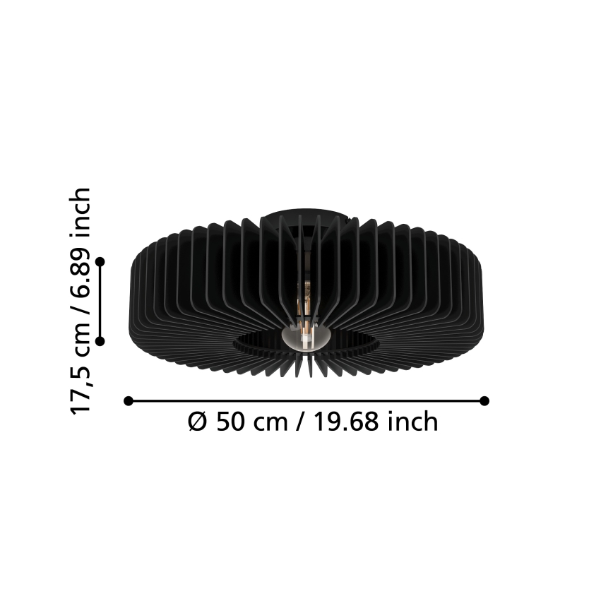 Eglo - Plafón 1xE27/40W/230V negro