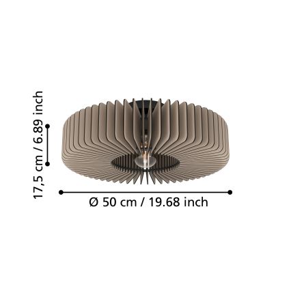Eglo - Plafón 1xE27/40W/230V gris