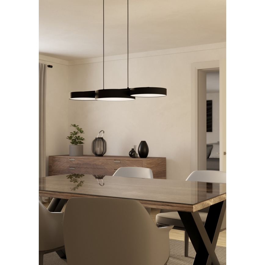 Eglo - Lámpara de araña LED RGBW regulable en cadena 3xLED/7,5W/230V 2700-6500K negro