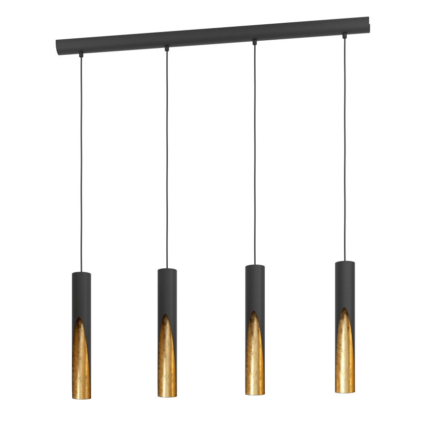 Eglo - Lámpara LED colgante 4xGU10/4,5W/230V negro/dorado