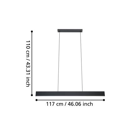 Eglo - LED RGBW Lámpara colgante regulable LED/38W/230V 2700-6500K negro