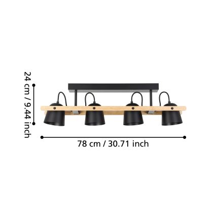 Eglo - LED RGBW Lámpara de techo regulable 4xLED/3,7W/230V 2700-6500K