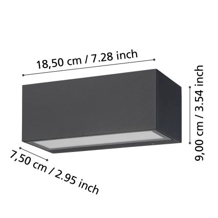 Eglo - Aplique LED para exterior 2xLED/5W/230V IP65