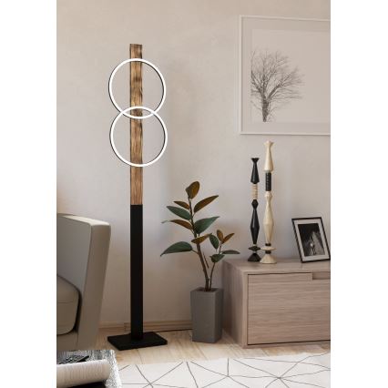 Eglo - Lámpara LED de pie 2xLED/12W/230V 3000K marrón/negro