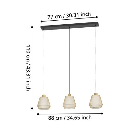 Eglo - Lámpara colgante 3xE27/40W/230V