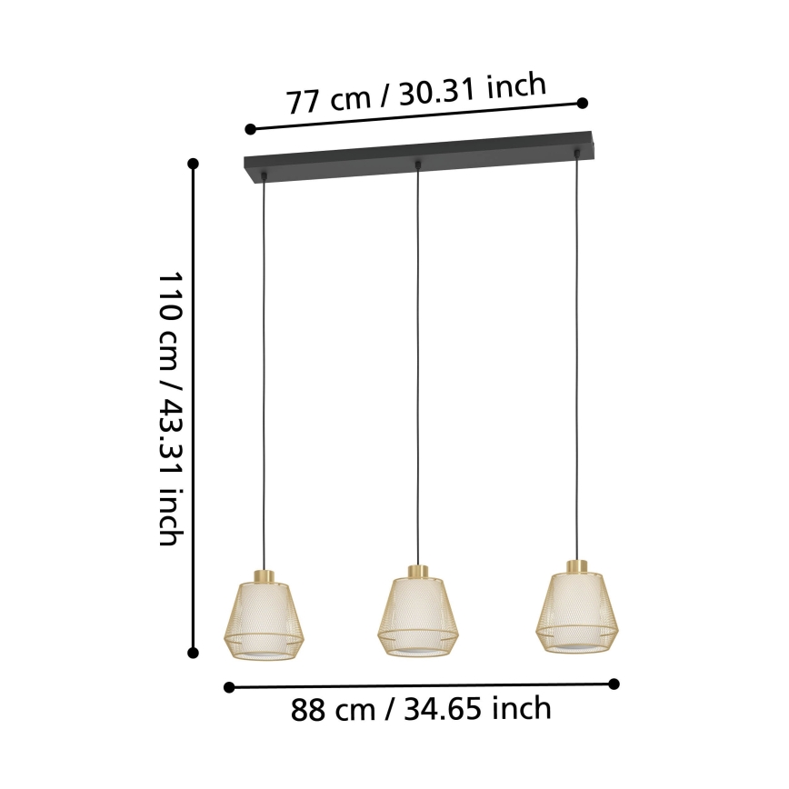 Eglo - Lámpara colgante 3xE27/40W/230V