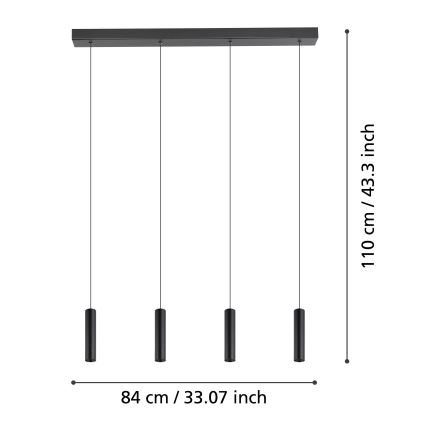 Eglo - Lámpara de araña LED regulable 4xLED/5,4W/230V