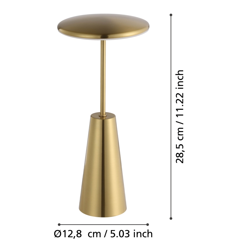 Eglo - Lámpara de exterior LED táctil regulable LED/2,8W/5V 2400K/3000K/4000K 5200 mAh IP54 dorado
