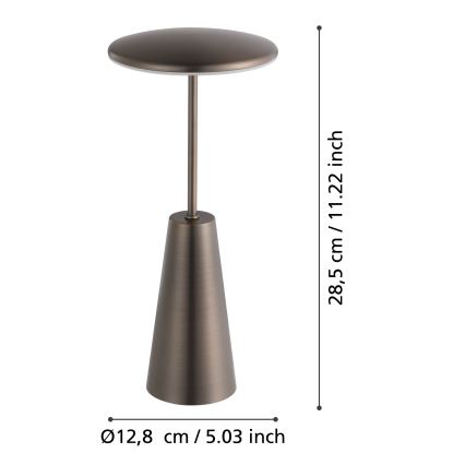 Eglo - Lámpara de exterior LED táctil regulable LED/2,8W/5V 2400K/3000K/4000K 5200 mAh IP54 beige