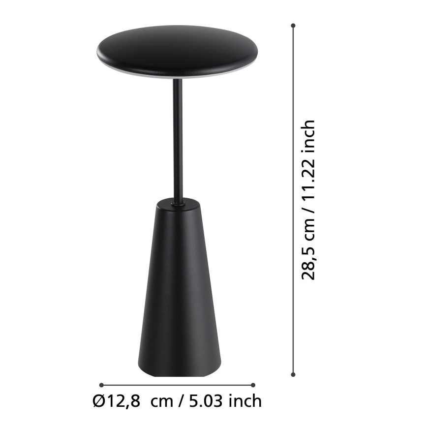Eglo - Lámpara de exterior LED táctil regulable LED/2,8W/5V 2400K/3000K/4000K 5200 mAh IP54 negro