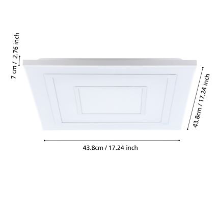 Eglo - Plafón regulable RGBW LED/18W/230V 3000-6500K + mando a distancia