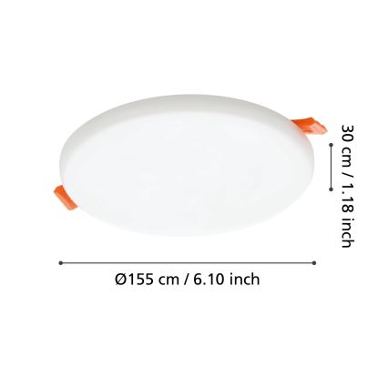 Eglo - Lámpara empotrable de baño LED LED/11,5W/230V diá. 15,5 cm IP65