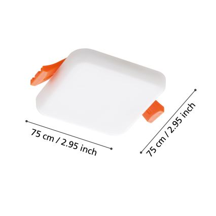 Eglo - Lámpara empotrable de baño LED LED/4,5W/230V 7,5x7,5 cm IP65