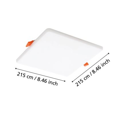 Eglo - Lámpara empotrable de baño LED LED/18W/230V 21,5x21,5 cm IP65