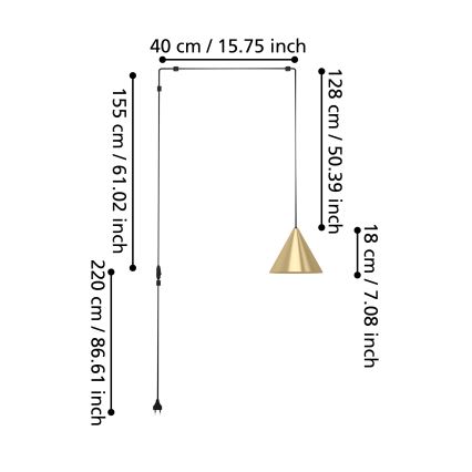 Eglo - Lámpara colgante 1xE27/40W/230V