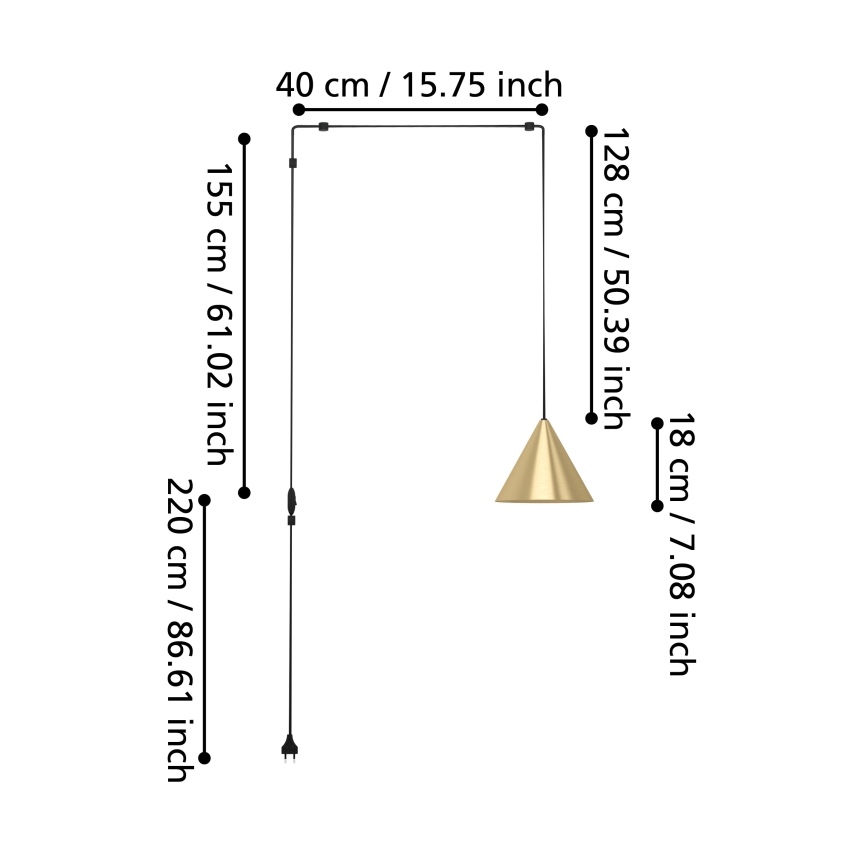 Eglo - Lámpara colgante 1xE27/40W/230V