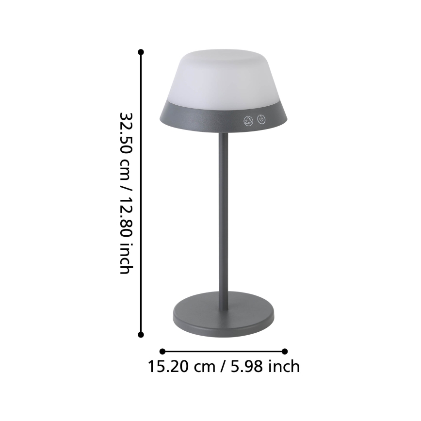 Eglo 900978 - Lámpara de exterior LED RGBW regulable MEGGIANO LED/1,5W/5V IP54 gris