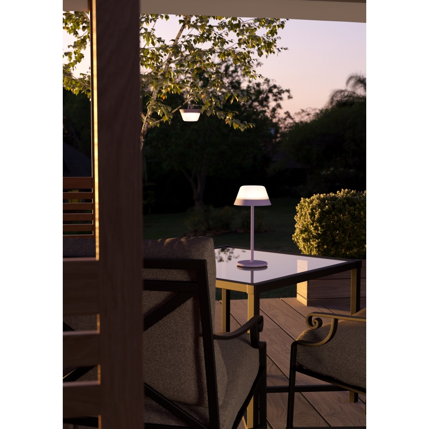 Eglo - Lámpara de exterior LED RGBW regulable táctil 2en1 LED/1,5W/5V 2600 mAh IP54 púrpura