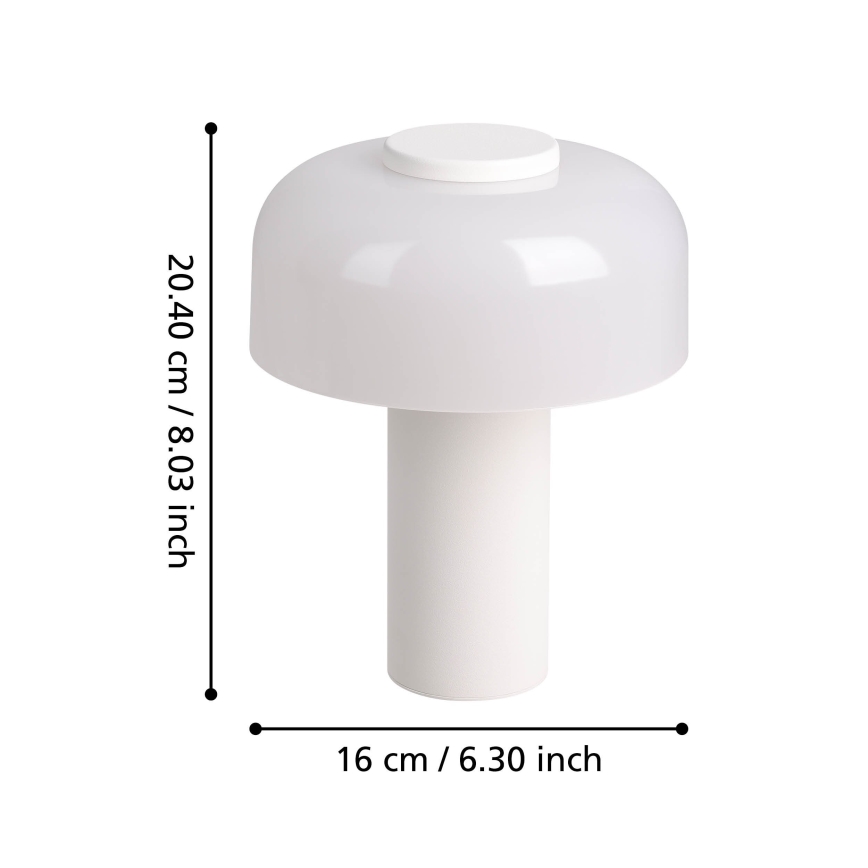 Eglo - Lámpara de exterior LED táctil regulable LED/2,25W/5V 2400-4000K 5200 mAh IP44 blanco