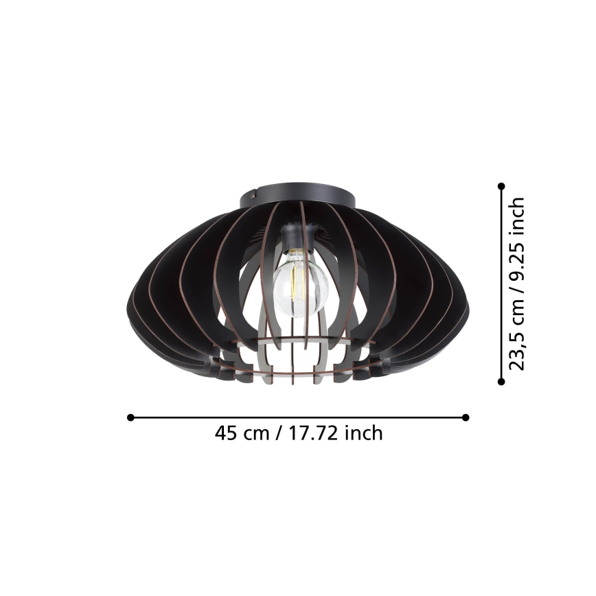 Eglo - Plafón 1xE27/40W/230V diá. 45 cm negro