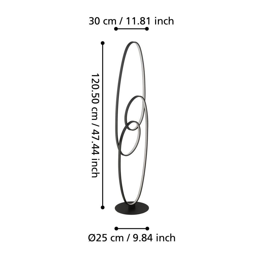 Eglo - Lámpara LED de pie LED/38W/230V 3000K negro