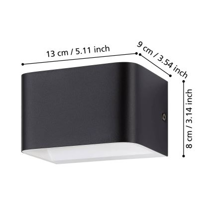 Eglo - Aplique LED LED/6W/230V 3000K negro